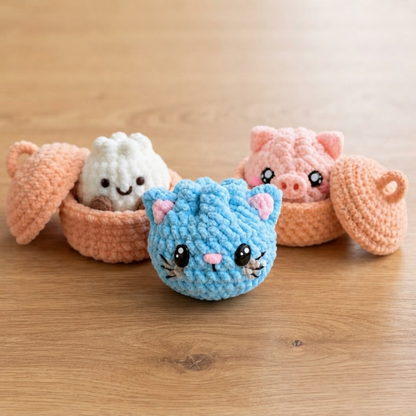 Dumplings and Steamer Crochet Pattern Set