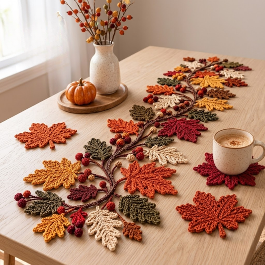 Autumn Leaf Table Runner Crochet Pattern