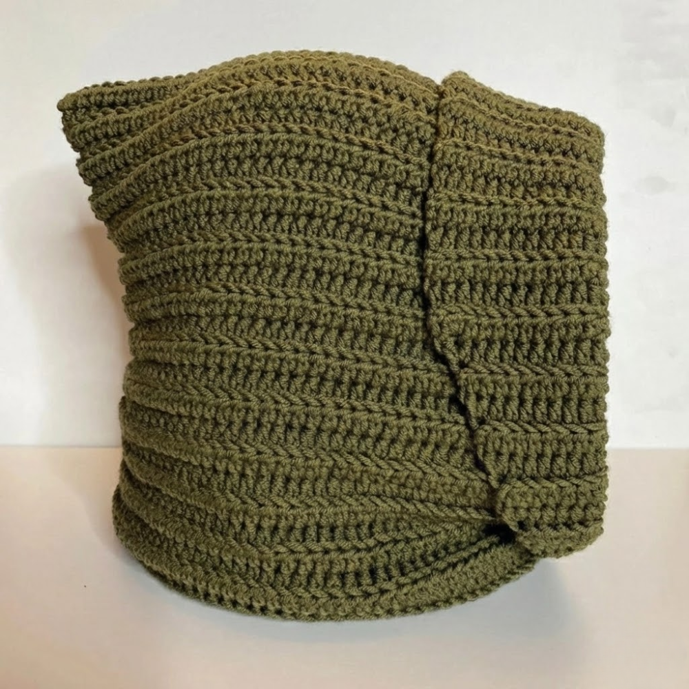Ribbed Hooded Cowl Crochet Pattern