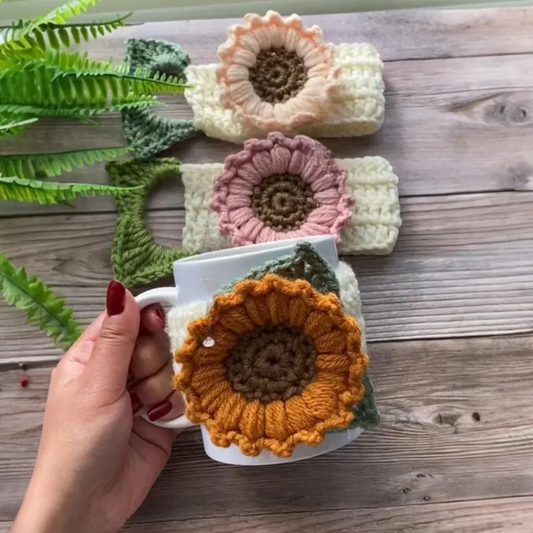 Sunflower Mug Cozy Crochet Pattern