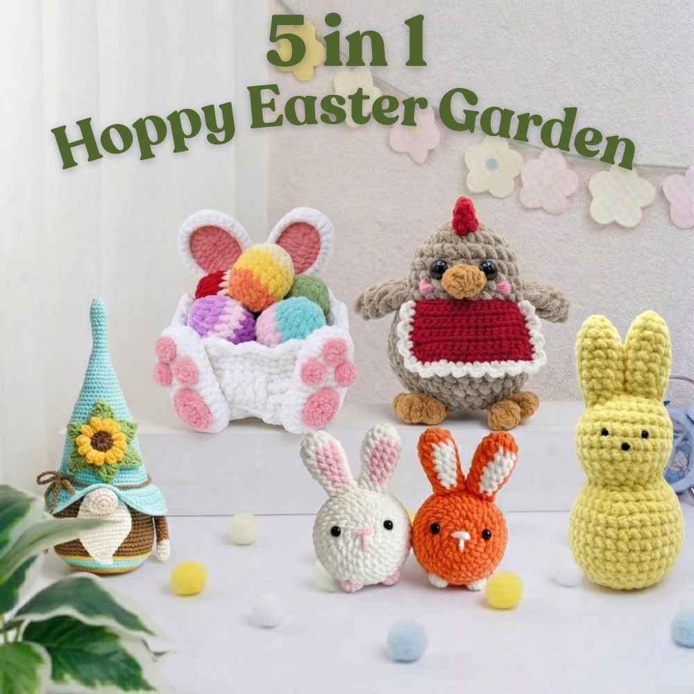 5 in 1 Hoppy Easter Garden Crochet Pattern