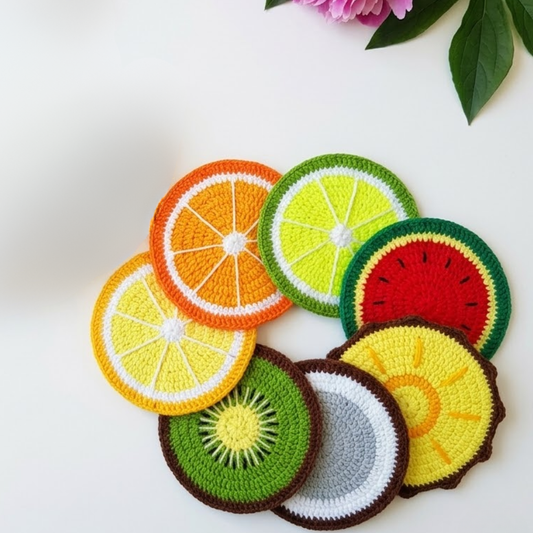 7 in 1 Fruit Coaster Crochet Pattern