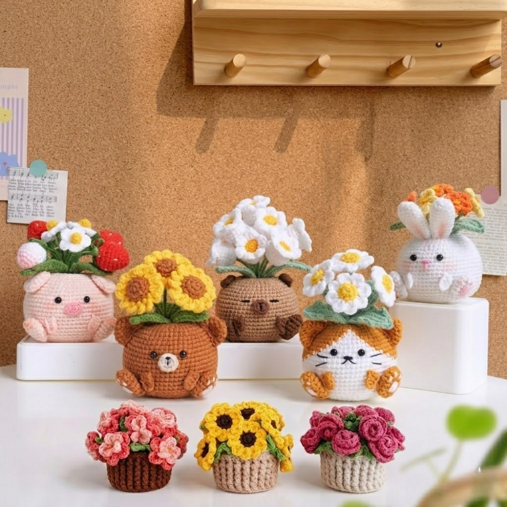 8 in 1 Bloom Buddies Crochet Collection