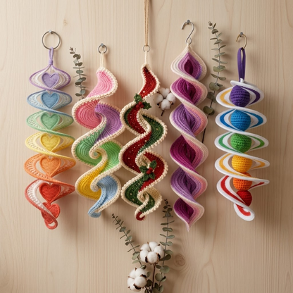 5 in 1 Spiral Wind Spinner Crochet Pattern