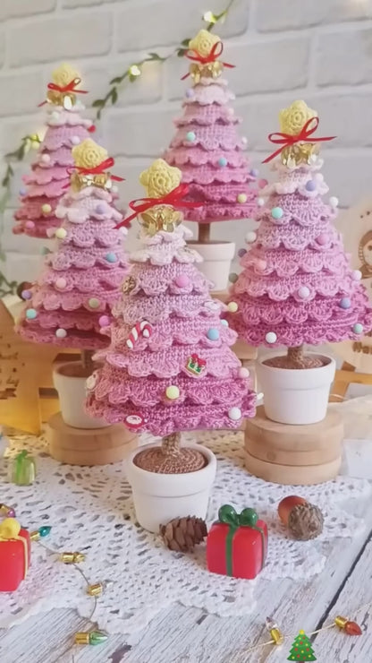 Pink Christmas Tree Crochet Pattern
