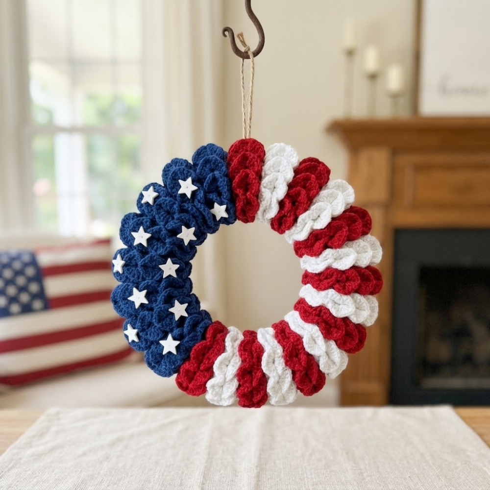 Patriotic Wreath & Owl Crochet Pattern